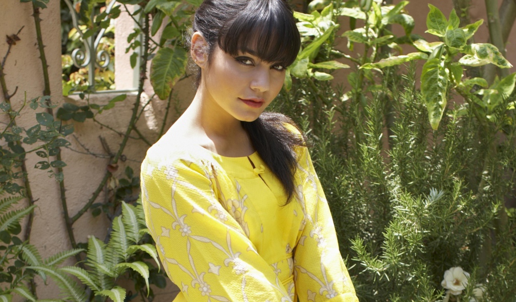 Актриса Ванесса в желтом платье