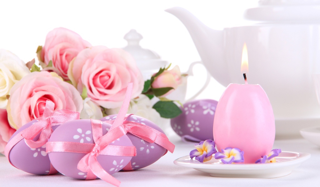 Розовый пасхальный букет на Пасху