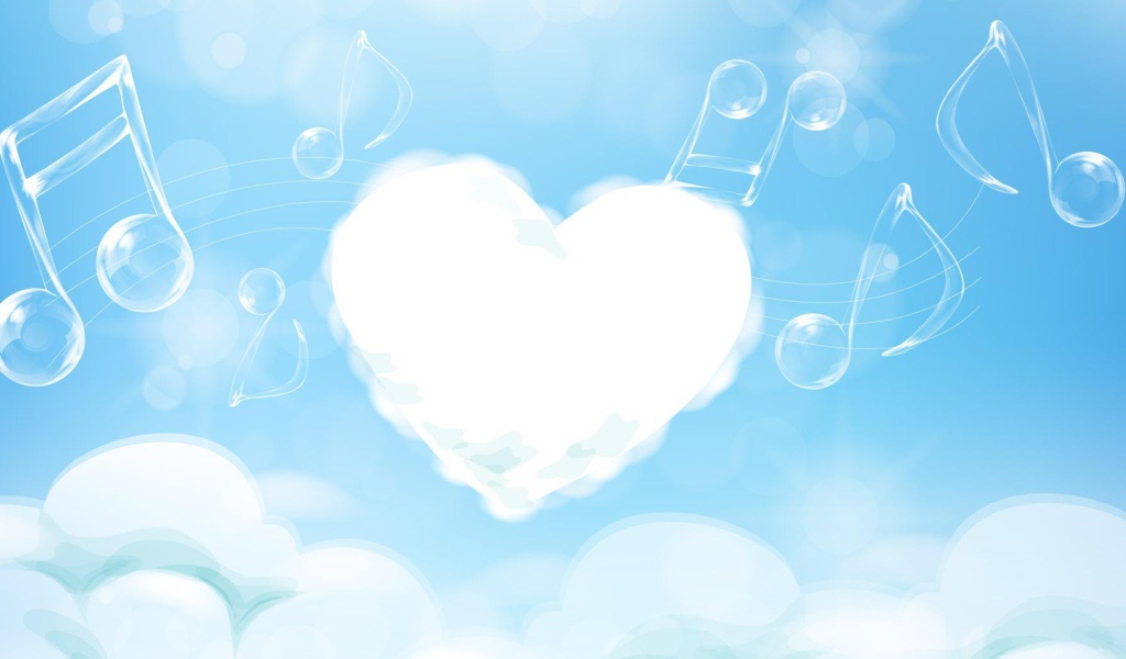 Облачное сердце на День Влюбленных 14 февраля