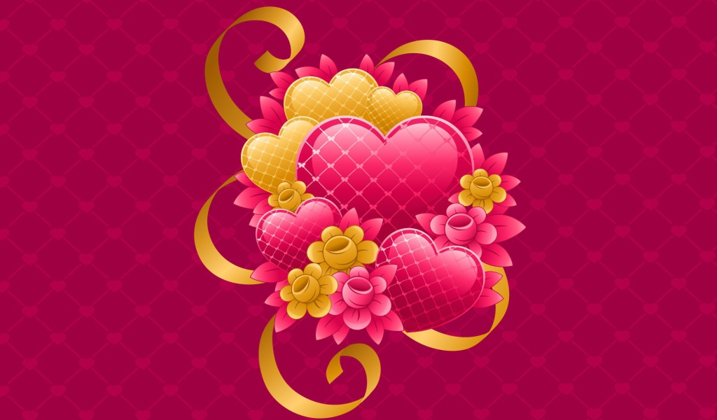 Сердечки с цветками