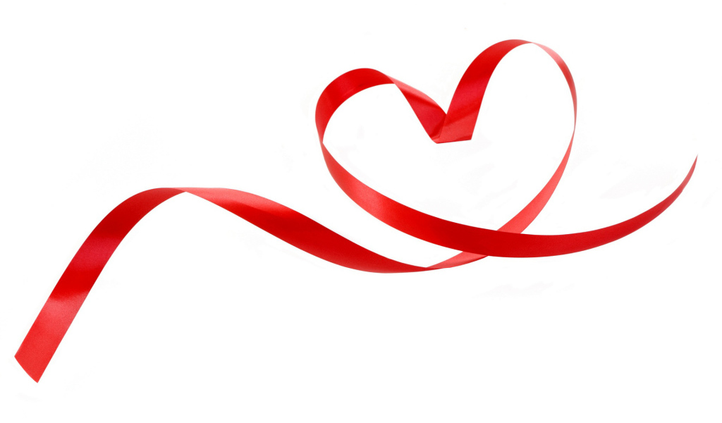 Сердце из ленты на День Влюбленных 14 февраля