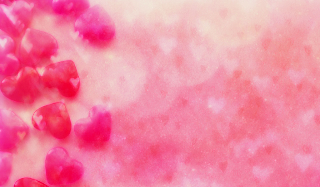 Розовые сердца на День Святого Валентина 14 февраля