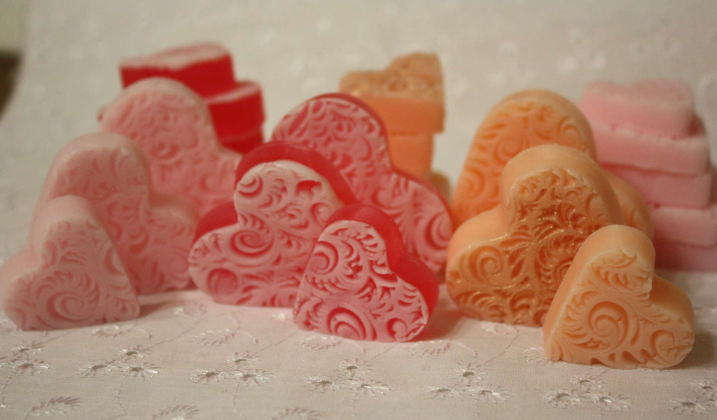 Мыло в форме  сердца на День Святого Валентина 14 февраля