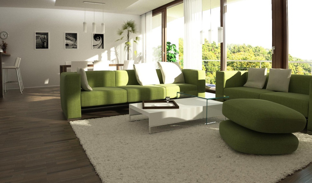 Зеленые диваны