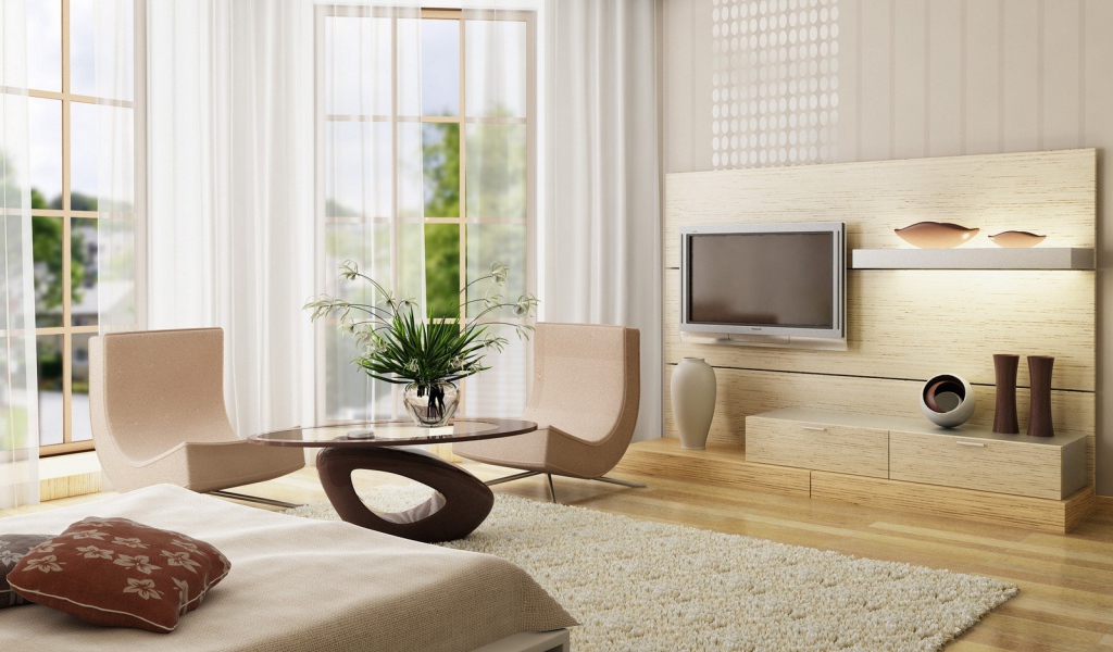 Светлая гостиная 