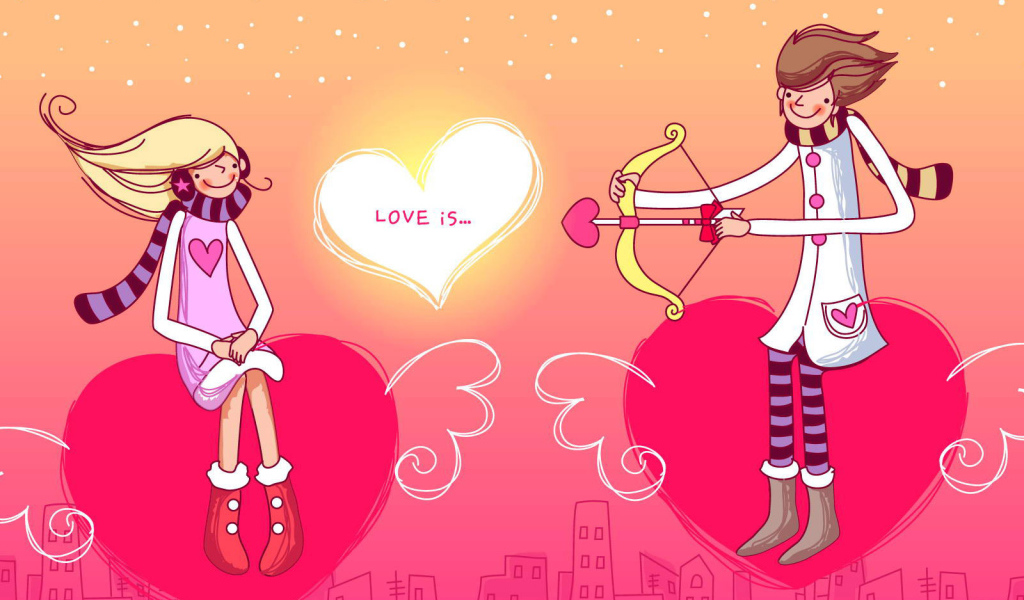 Сердечки с крыльями для влюбленных