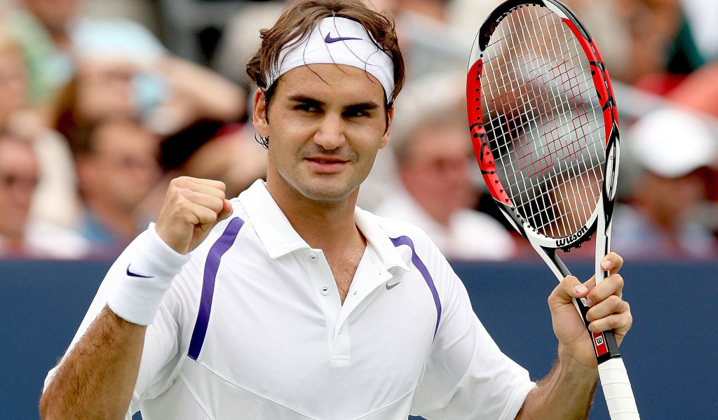 Роджер Федерер на теннисном корте