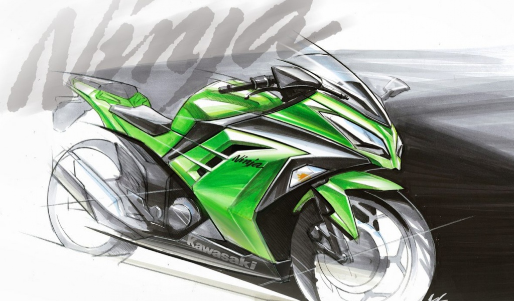 Мотоцикл модели Kawasaki Ninja 300