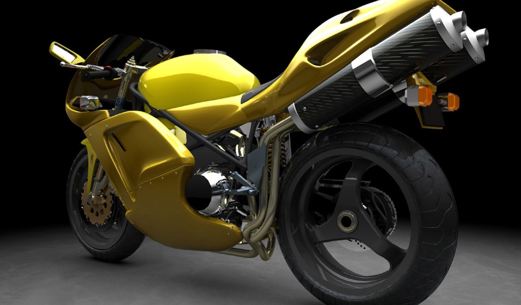 Желтый спортивный мотоцикл