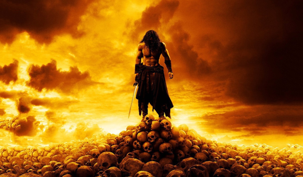 Воин на горе из черепов