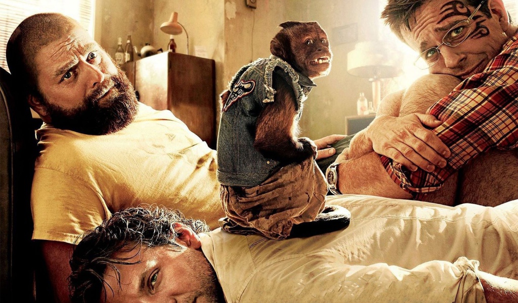 Актеры и обезьяна из фильма