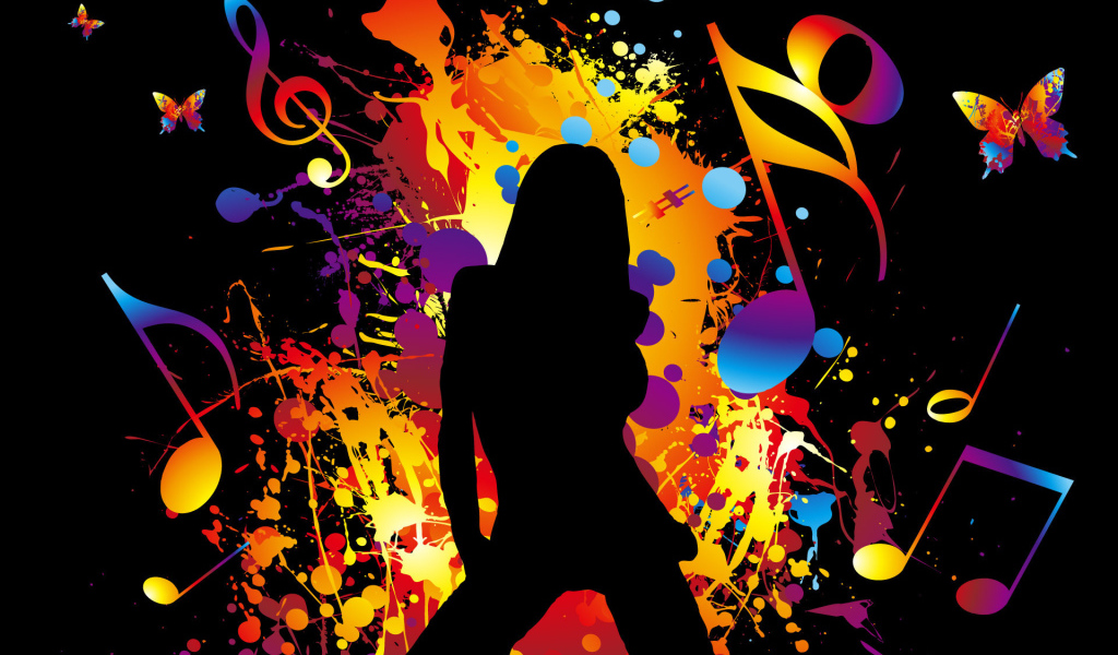 Девушка на фоне энергии танца