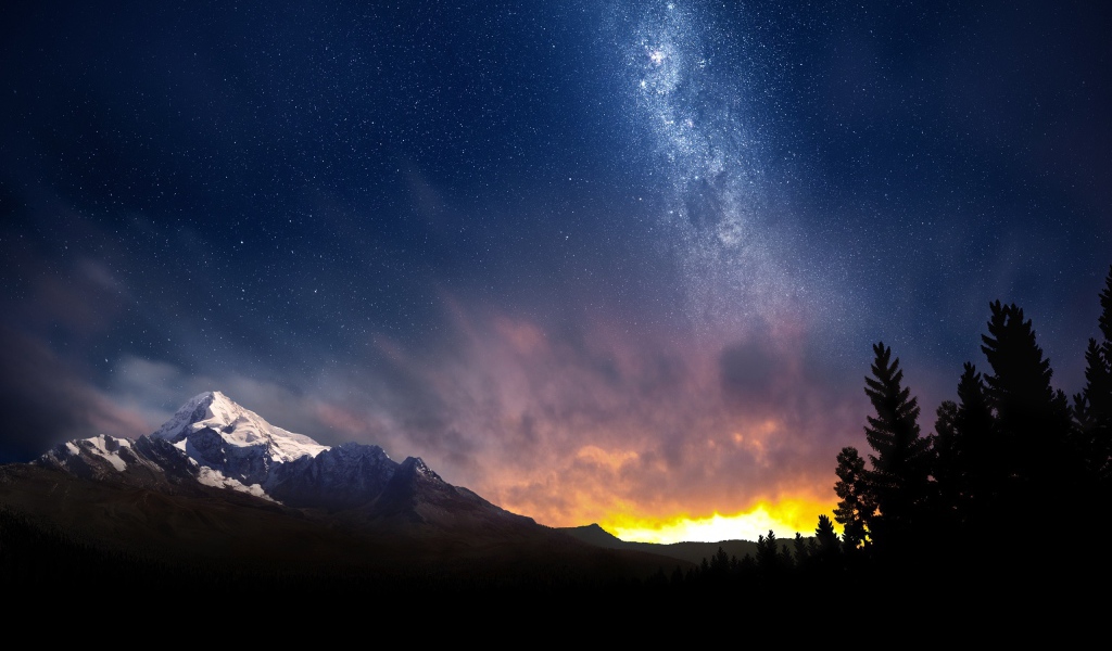 Ночное небо в Швейцарии