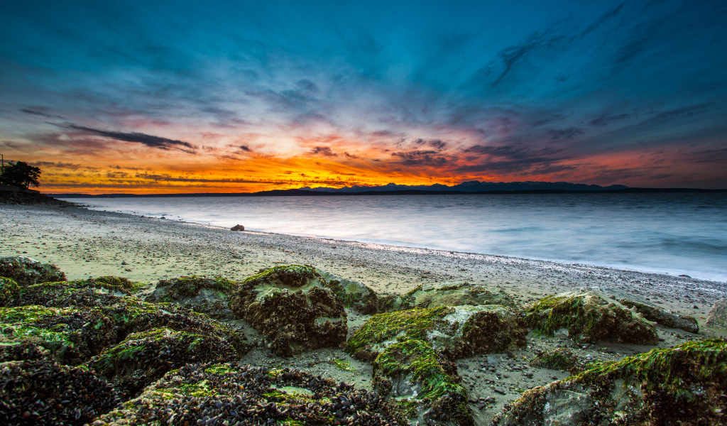 Алки пляж в Западном Сиэтле, штат Вашингтон, США