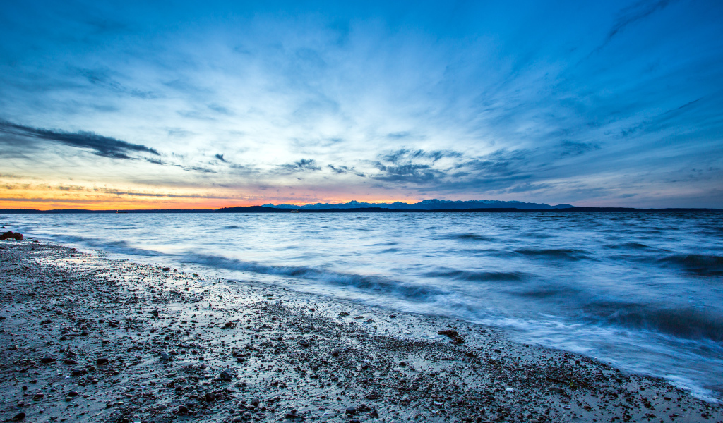 Пляж в Сиэтле, США