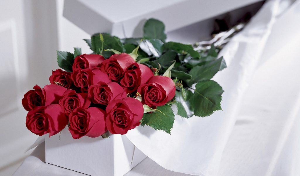 Подарок и букет роз