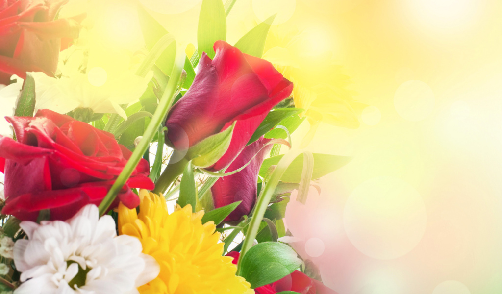 Хризантема и роза красивый букет