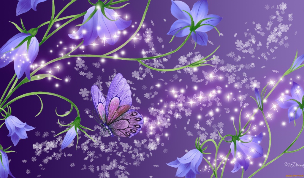 Бабочка на колокольчике