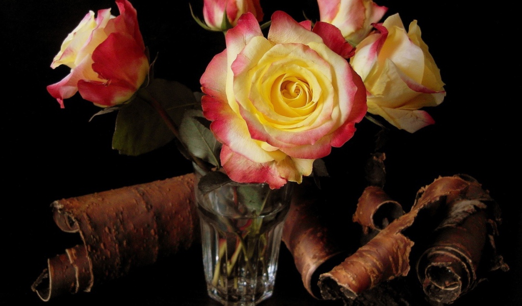 Розы в стакане