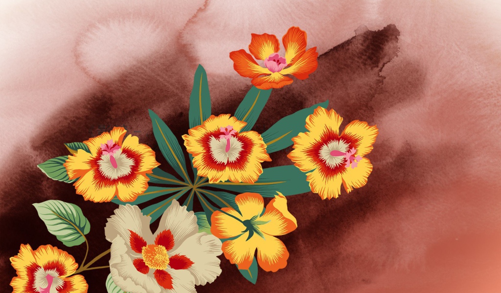 Разноцветные цветки