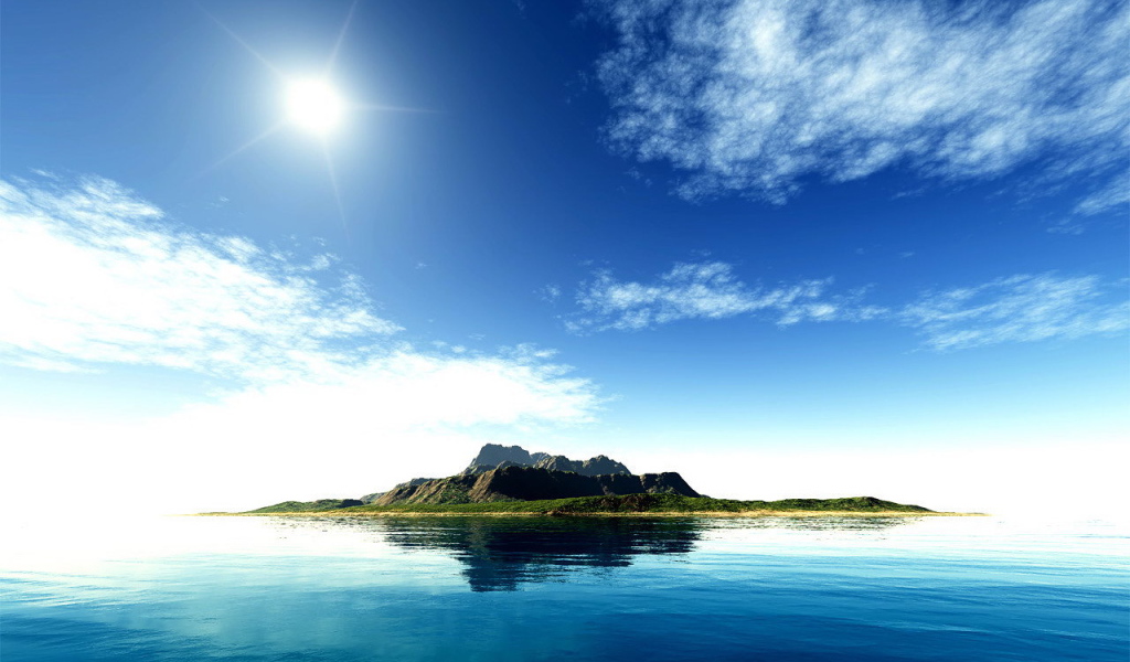 Необитаемый остров в океане