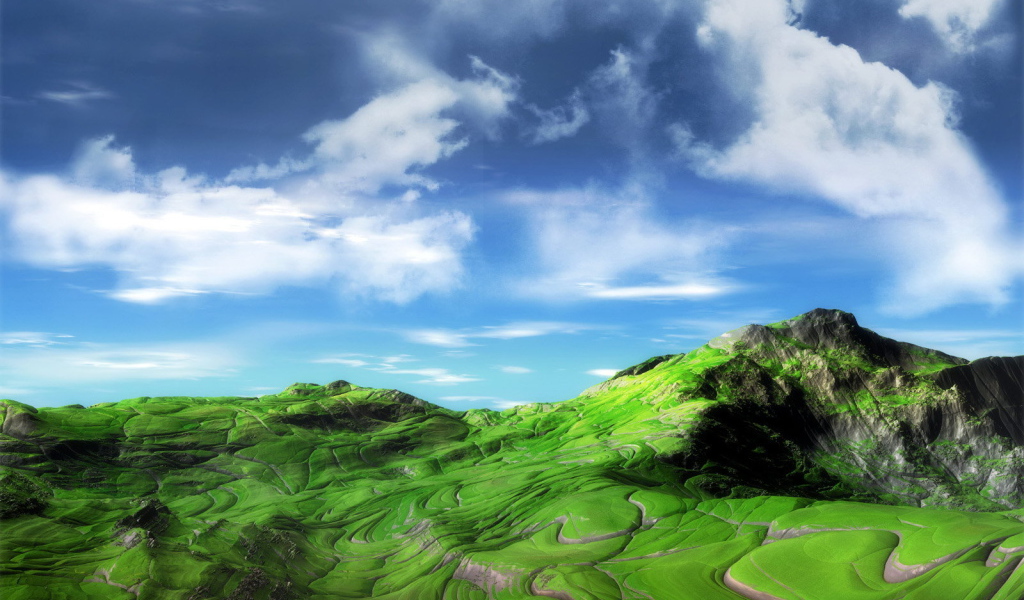 Зеленая гора с прожилками