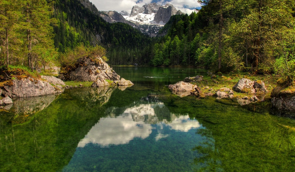 Озеро в горной долине