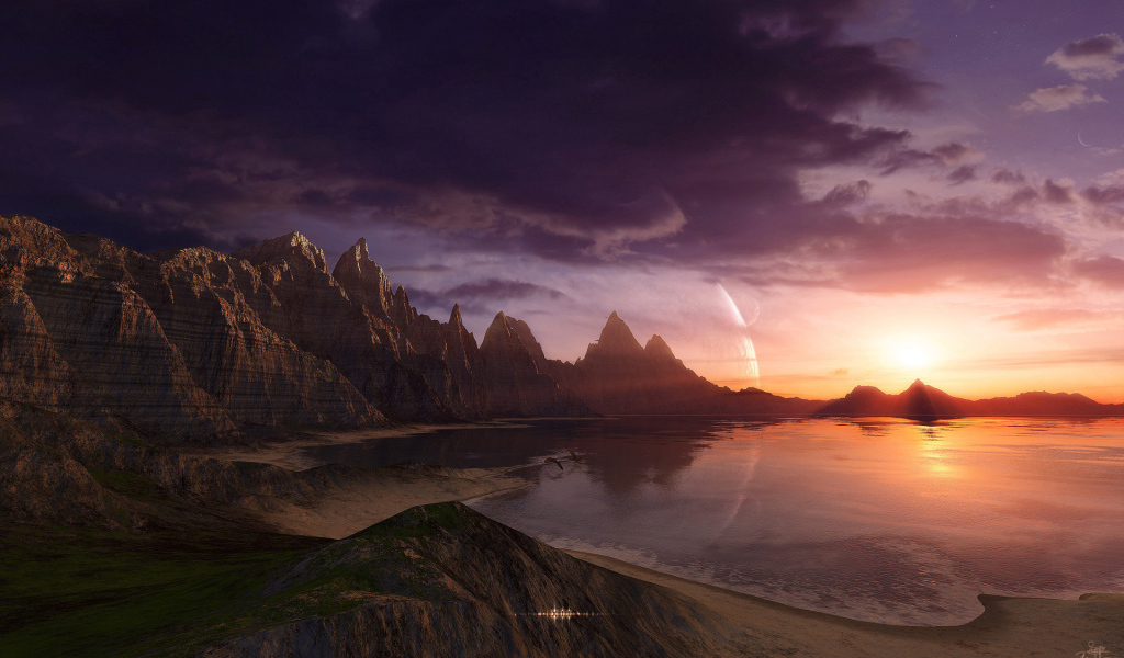 Горный пейзаж и вода