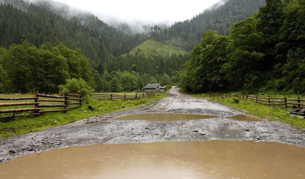 Дождь в горной долине