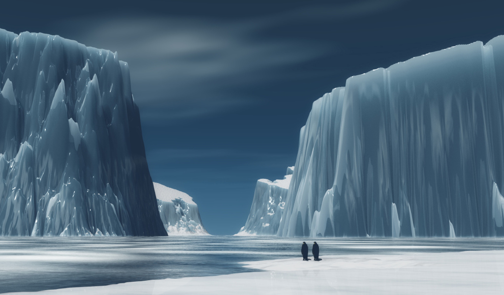 Пингвины на южном полюсе