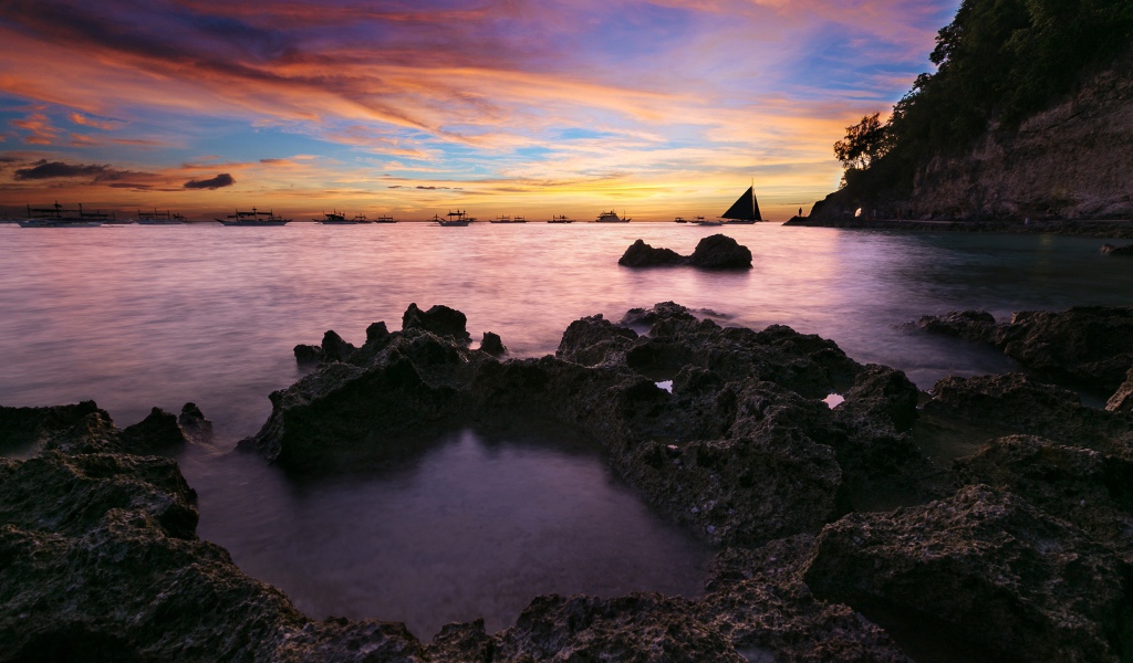 Закат на побережье