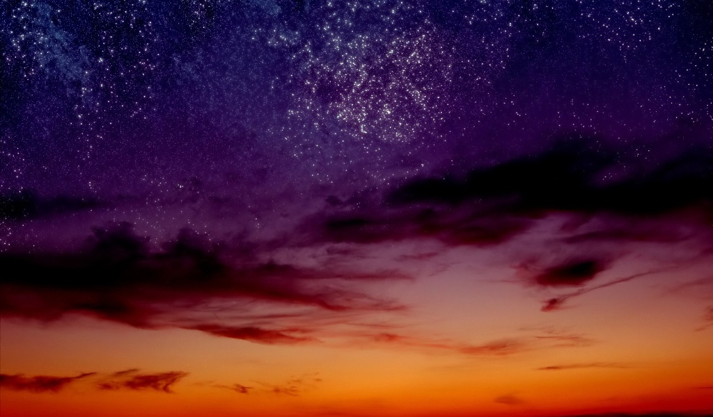 Звездное небо на закате