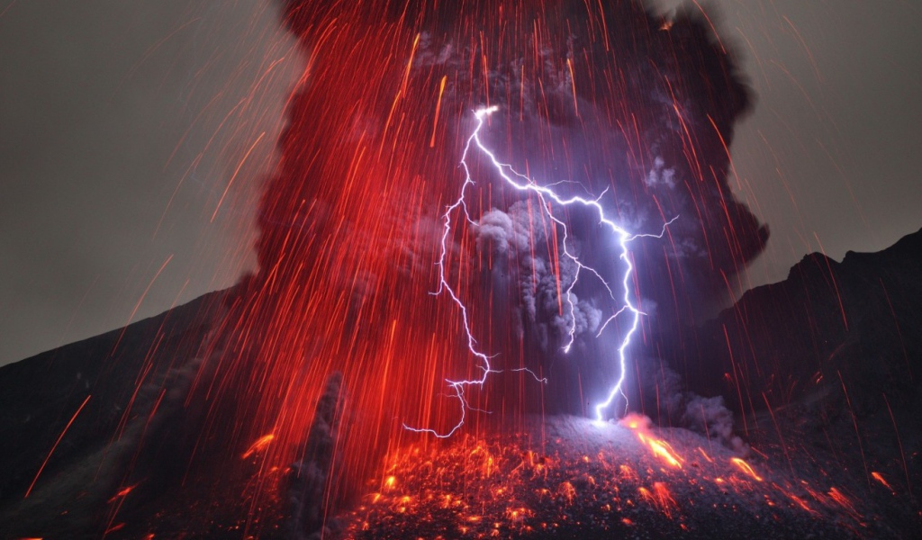 Устрашающее извержение вулкана