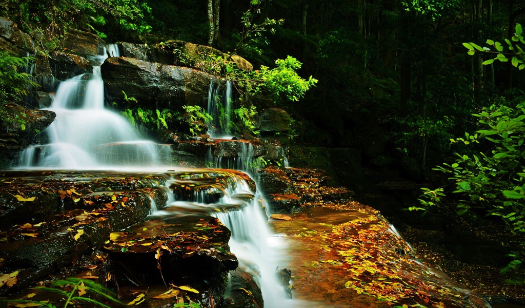 Ручей с водопадом