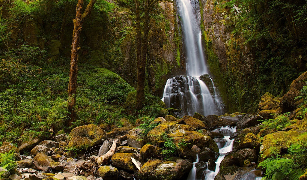 Водопад со скалы