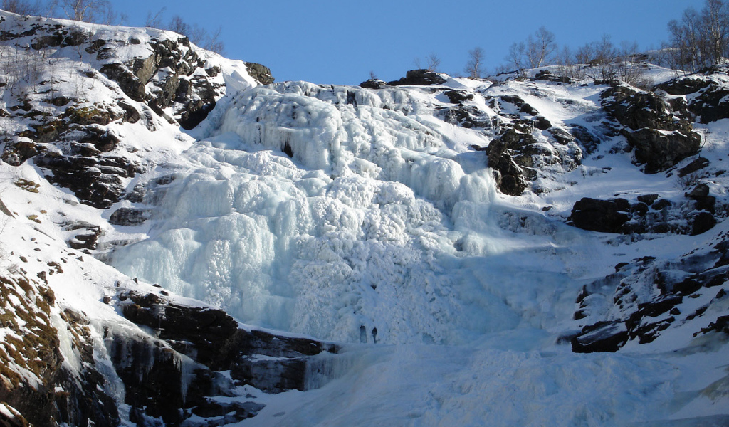 Замерзший водопад Кьосфоссен