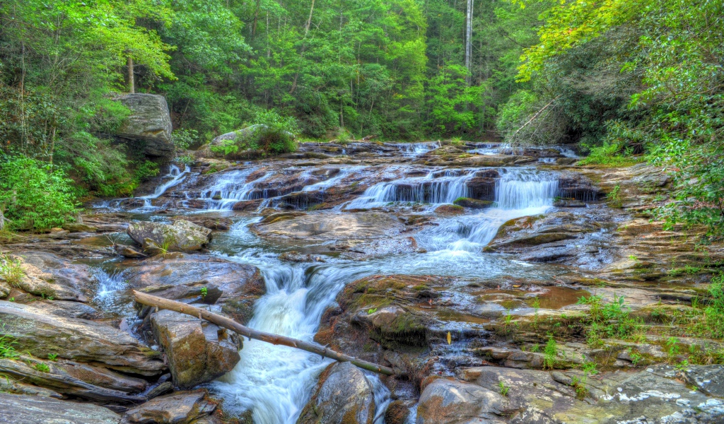 Водопад на лесной речушке