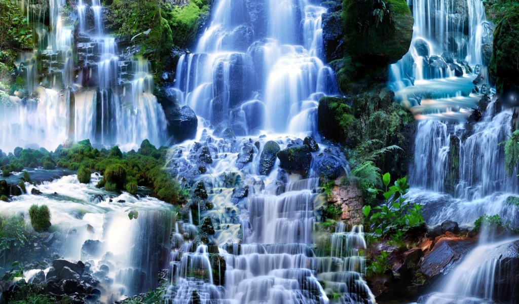 Водопад в лесу