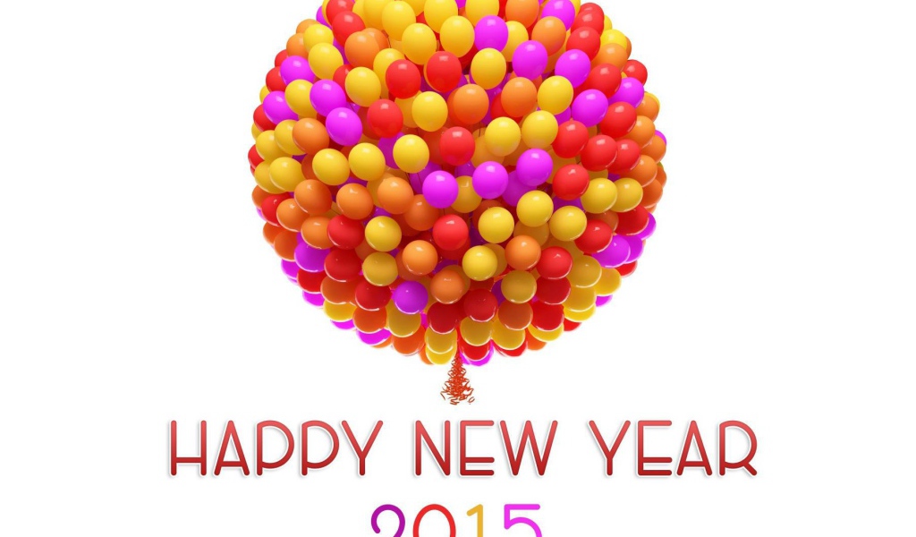 Много цветных шариков в Новом году