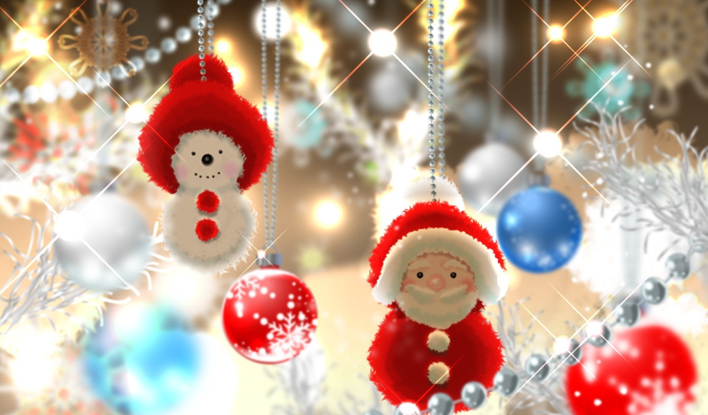 Игрушки Дед Мороз и снеговик