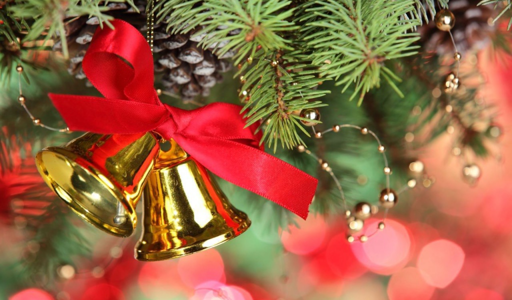 Колокольчики с красным бантом