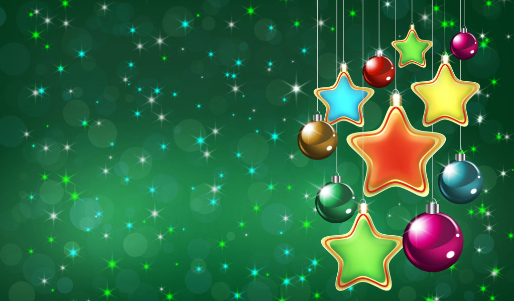 Звездочки на зеленом фоне