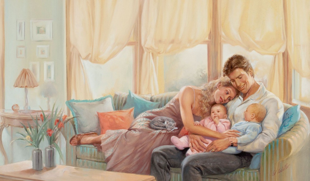 Семья с близнецами