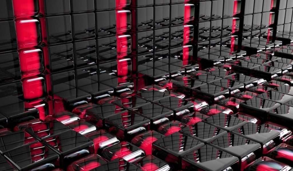 Абстракция из черных и розовых плиток