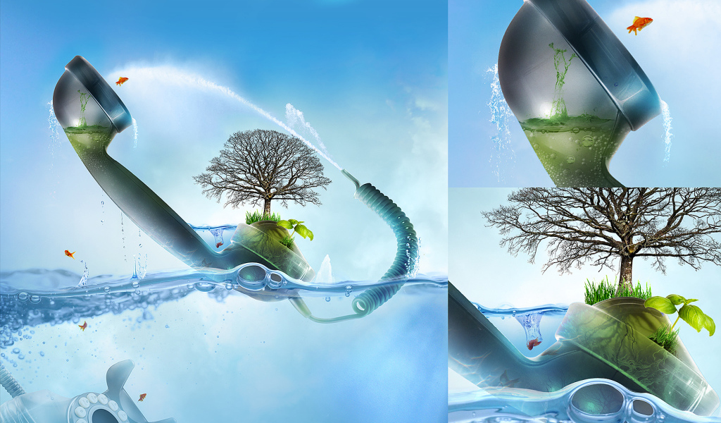 Абстракция с телефонной трубкой