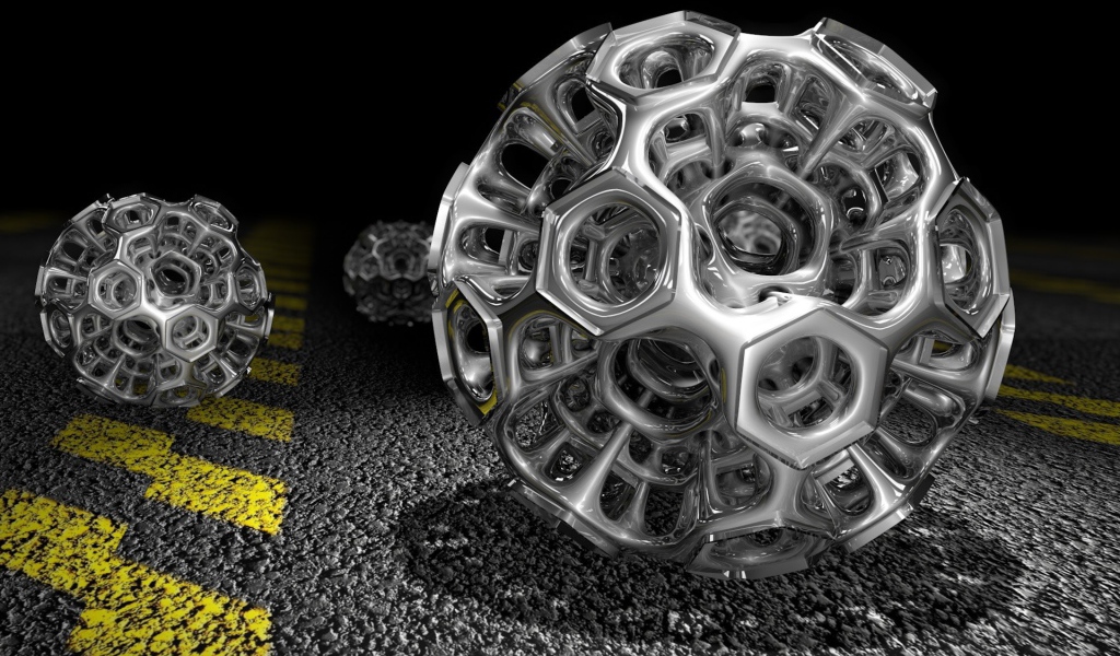 Шары на асфальте