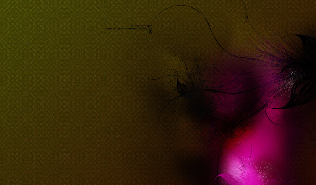 Черная и розовая пушинка