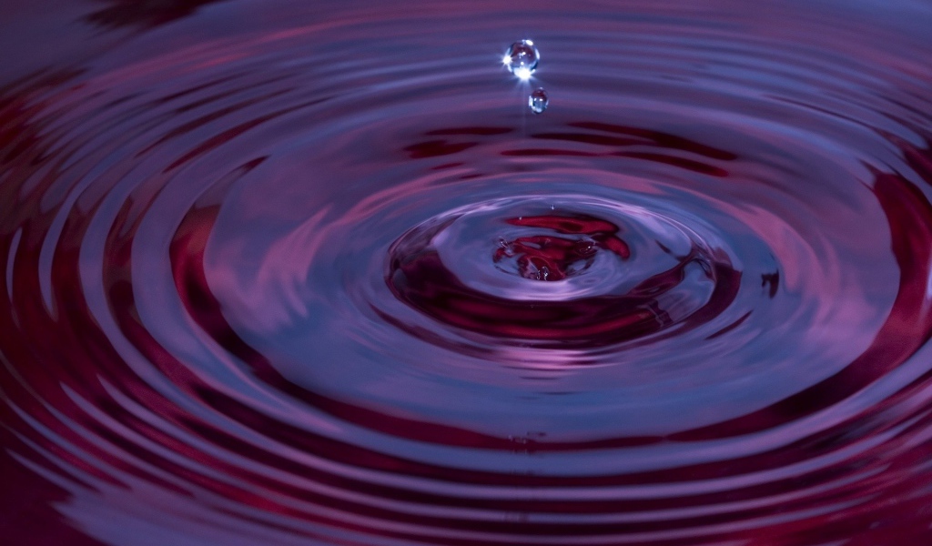 Circles on the water drops from