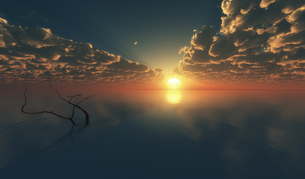 Облачное небо и закат