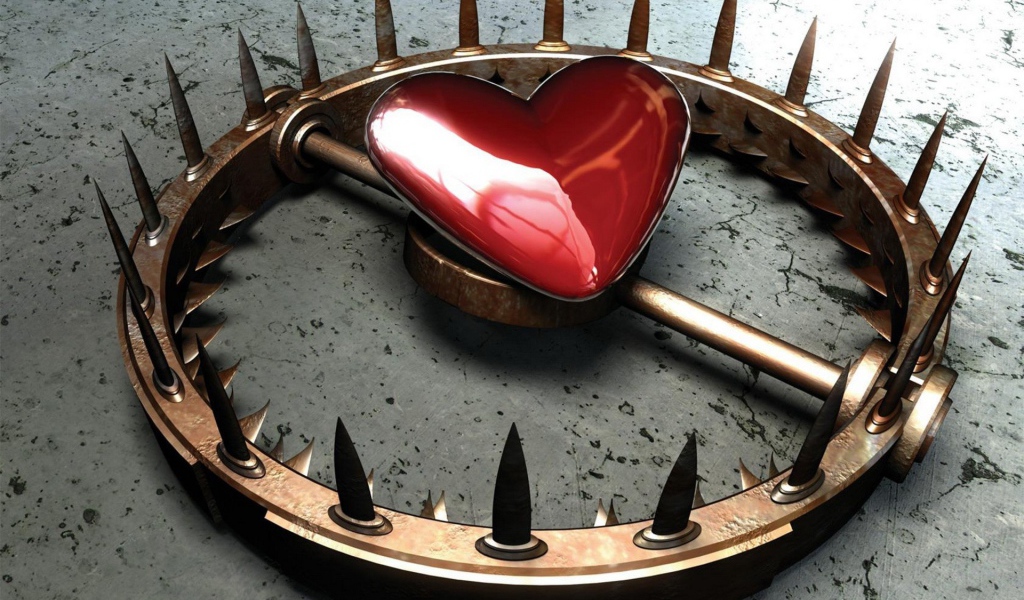 Сердечко приманка в капкане